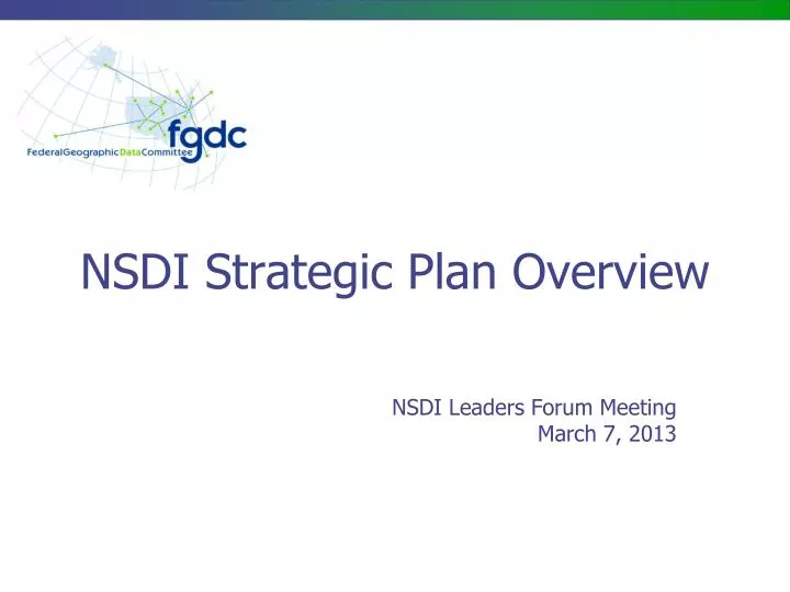 nsdi strategic plan overview