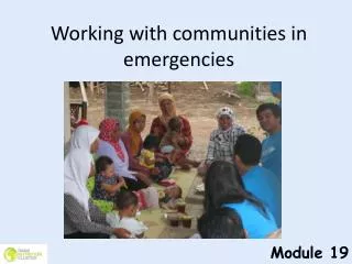 Working with communities in emergencies