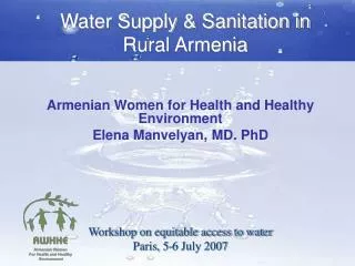 Water Supply &amp; Sanitation in Rural Armenia