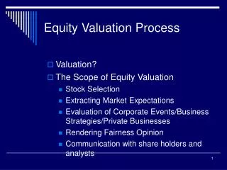 Equity Valuation Process