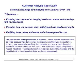 Creating Advantage By Satisfying The Customer Over Time