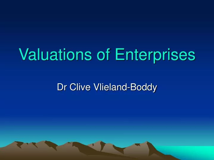 valuations of enterprises
