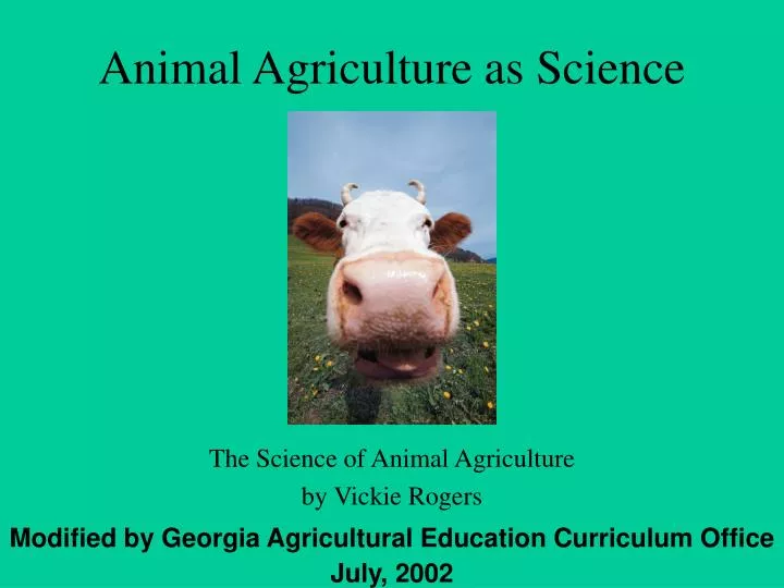 animal agriculture as science