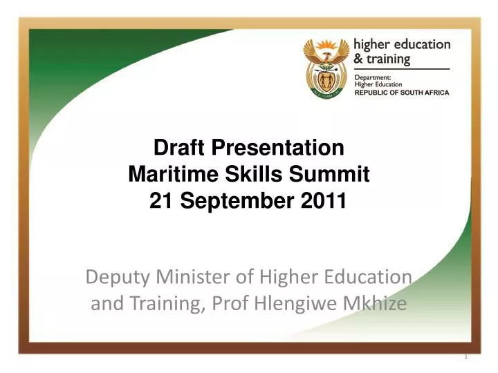 draft presentation maritime skills summit 21 september 2011