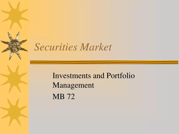 securities market