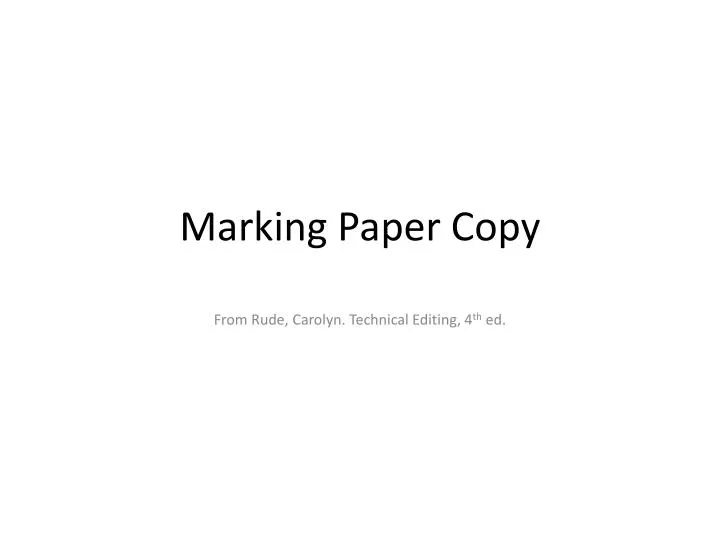 marking paper copy