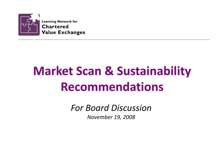 market scan sustainability recommendations