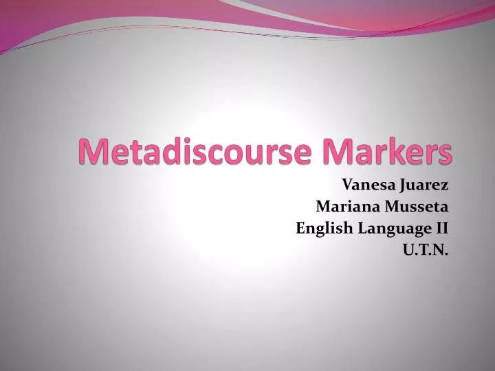 metadiscourse markers