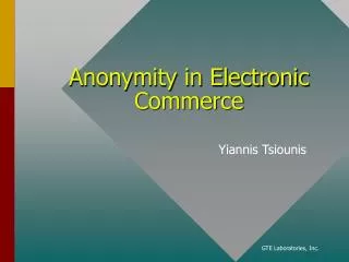 anonymity in electronic commerce