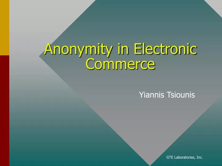 anonymity in electronic commerce
