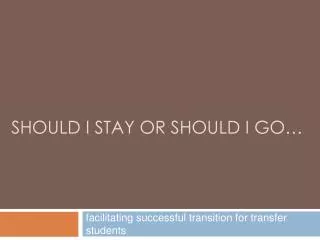 facilitating successful transition for transfer students