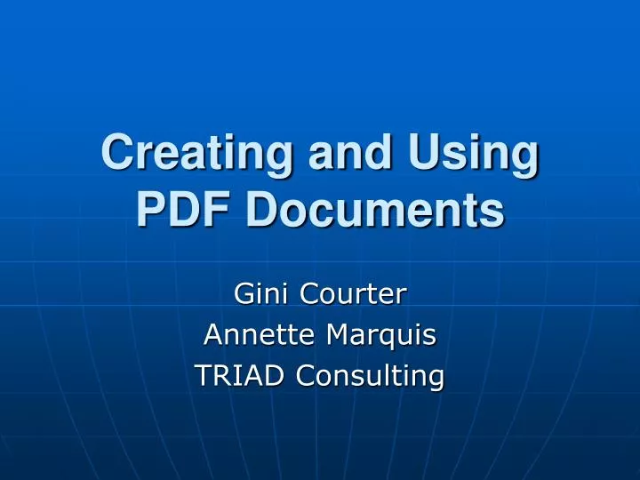 creating and using pdf documents