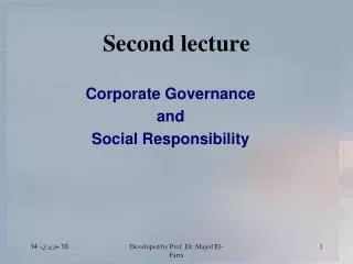 Second lecture