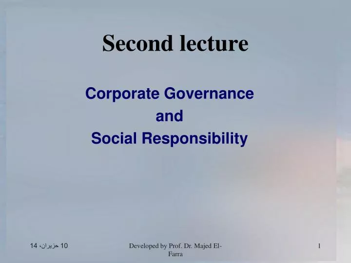 second lecture