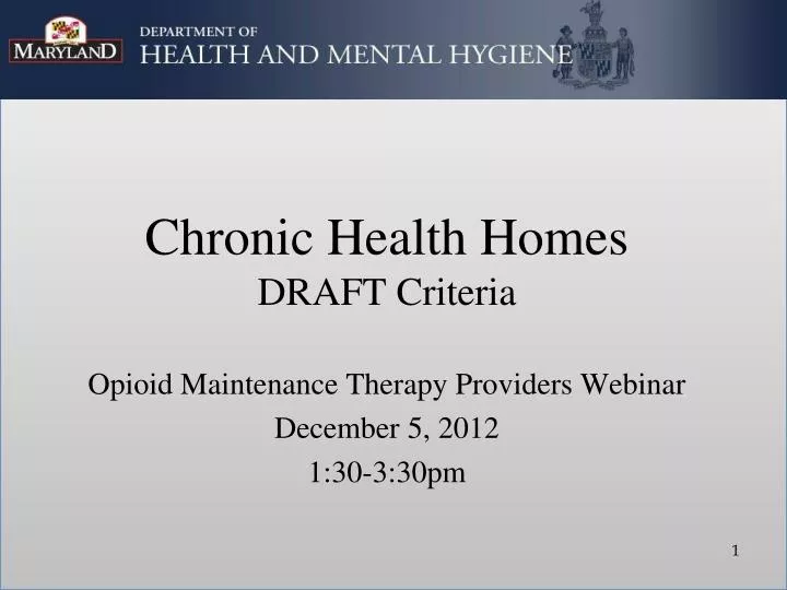 chronic health homes draft criteria