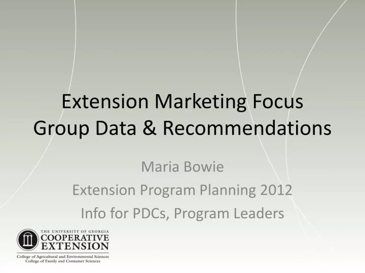 extension marketing focus group data recommendations
