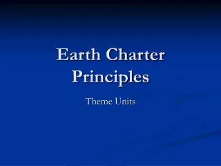 Earth Charter Principles