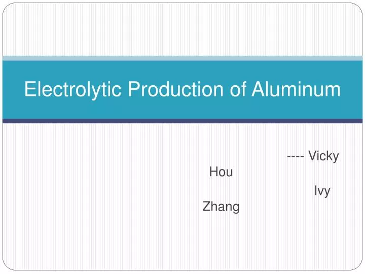 electrolytic production of aluminum