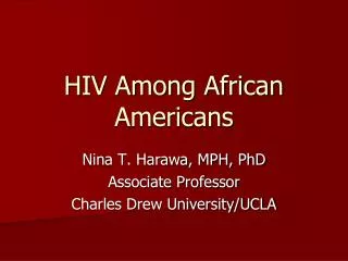 HIV Among African Americans