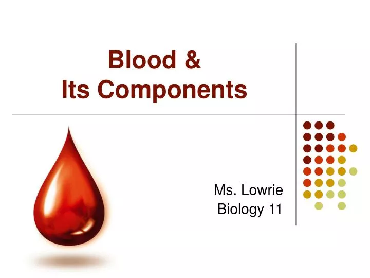 blood its components