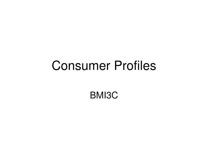 consumer profiles