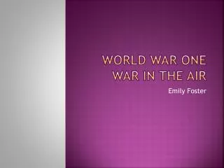 World War One War in the Air