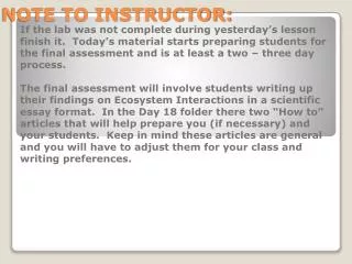 note to instructor