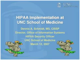 HIPAA Implementation at UNC School of Medicine