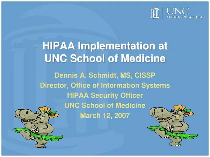 hipaa implementation at unc school of medicine