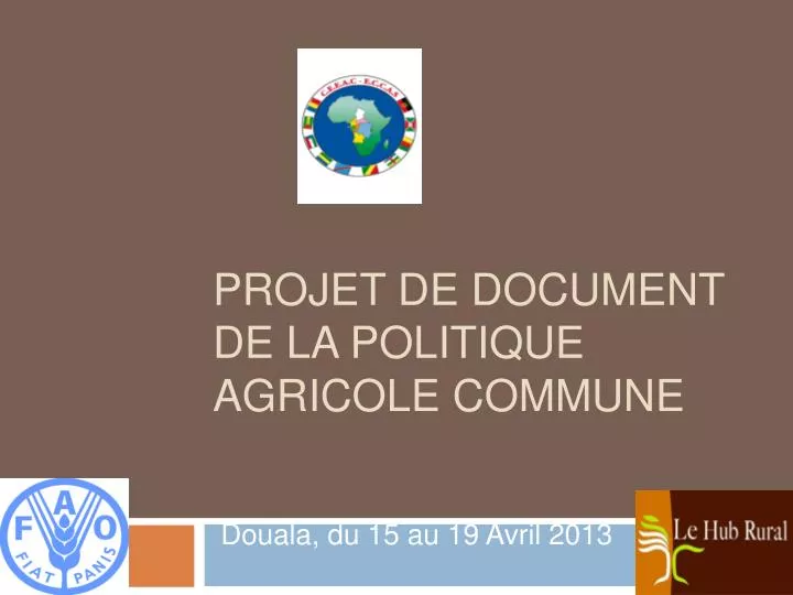 projet de document de la politique agricole commune