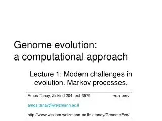 Genome evolution: a computational approach