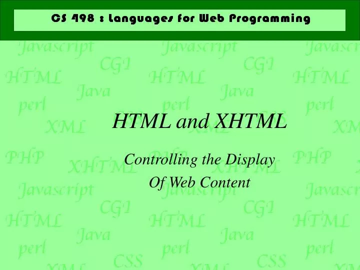 html and xhtml