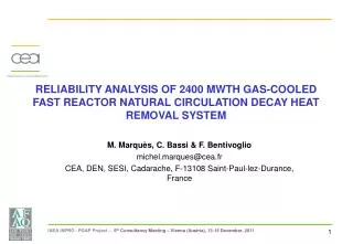 RELIABILITY ANALYSIS OF 2400 MWTH GAS-COOLED FAST REACTOR NATURAL CIRCULATION DECAY HEAT REMOVAL SYSTEM