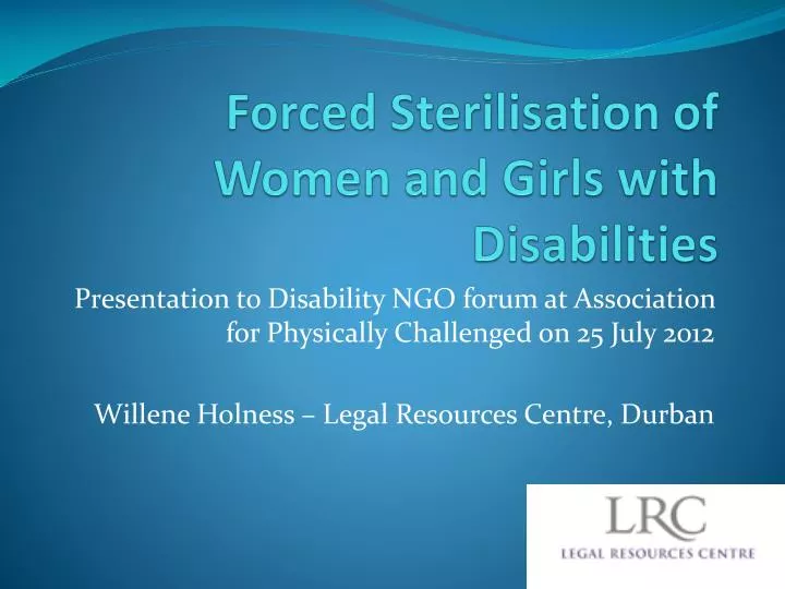 forced sterilisation of women and girls with disabilities