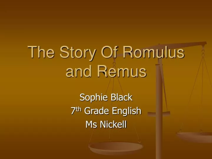 the story of romulus and remus