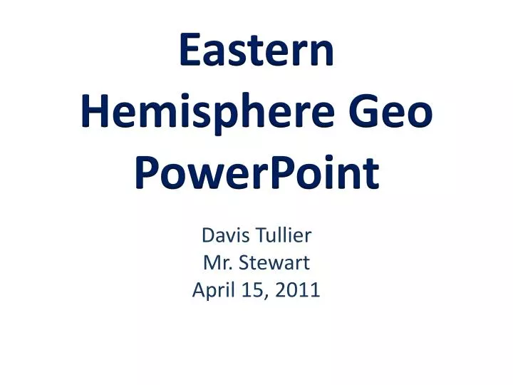 eastern hemisphere geo powerpoint