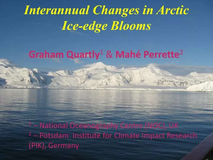 interannual changes in arctic ice edge blooms