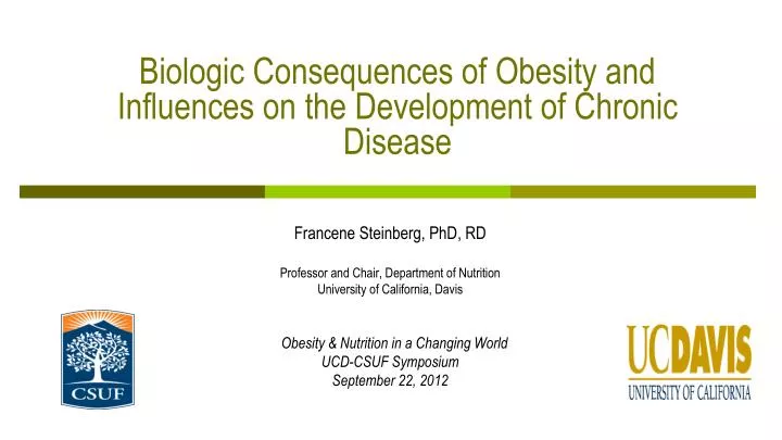 biologic consequences of obesity and influences on the development of chronic disease