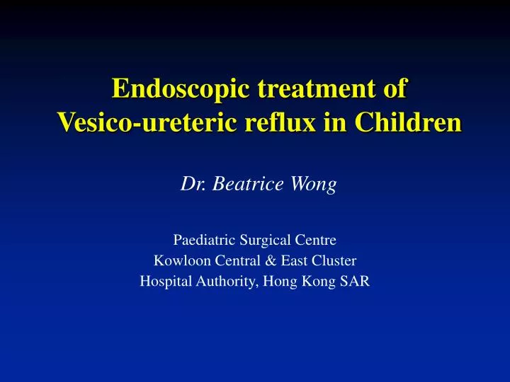 endoscopic treatment of vesico ureteric reflux in children