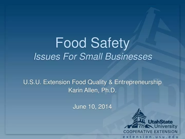 food safety issues for small businesses