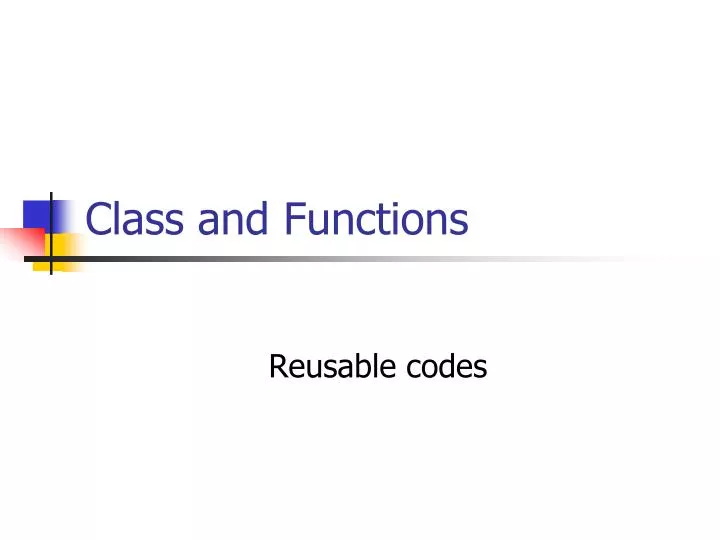 class and functions