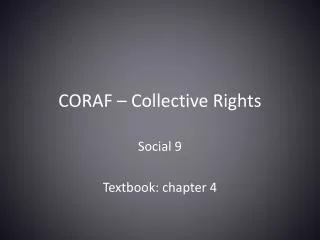 CORAF – Collective Rights