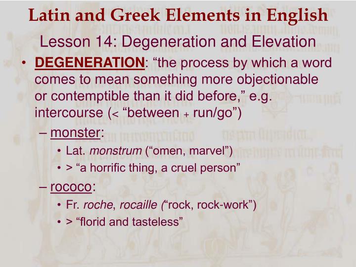 latin and greek elements in english