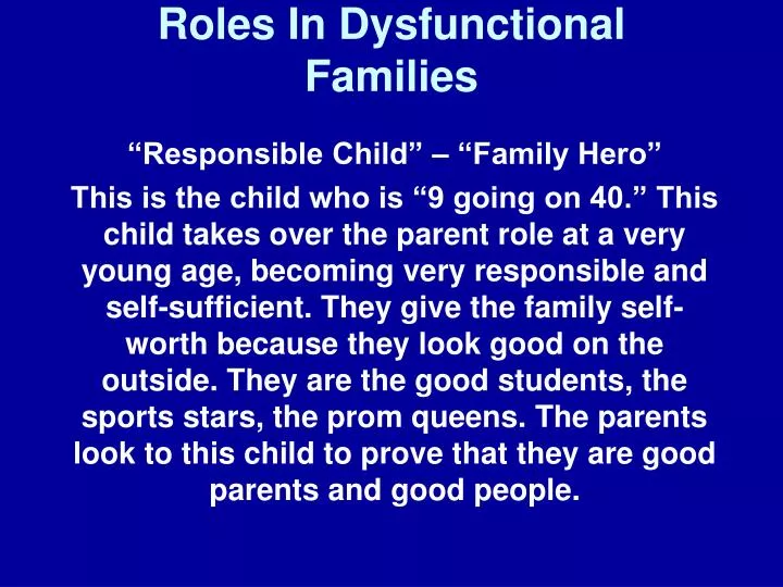 roles in dysfunctional families