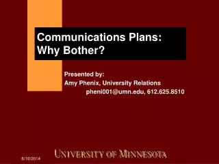 Communications Plans: Why Bother?
