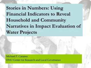 Stories in Numbers: Using Financial Indicators to Reveal Household and Community Narratives in Impact Evaluation of Wate