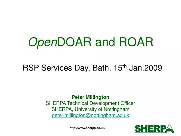 open doar and roar rsp services day bath 15 th jan 2009
