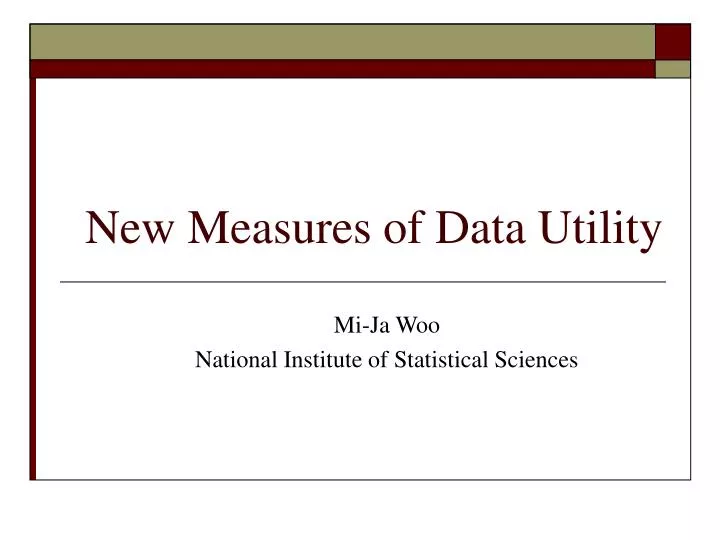 new measures of data utility