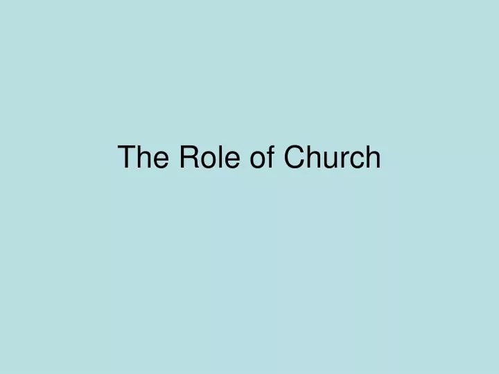 the role of church
