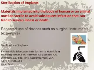 Sterilization of Implants